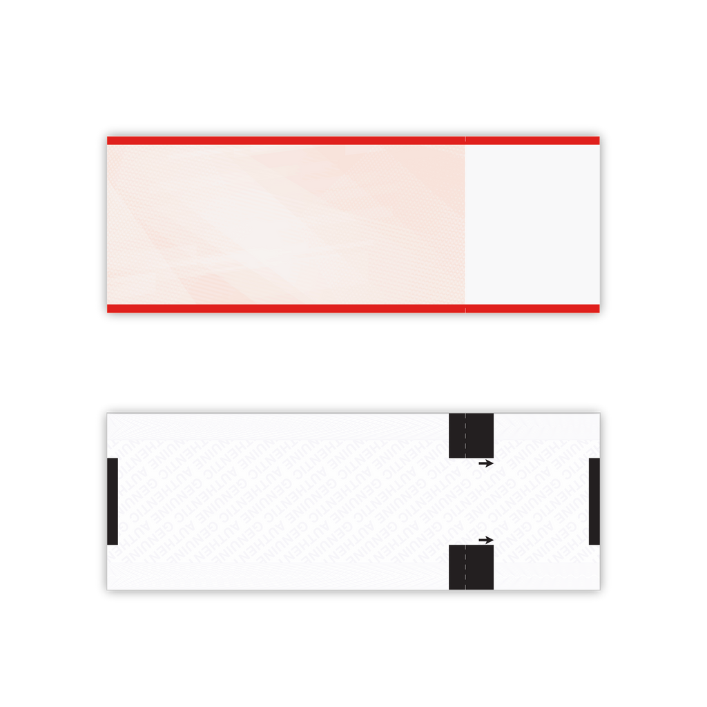 Red thermal admission ticket stock
